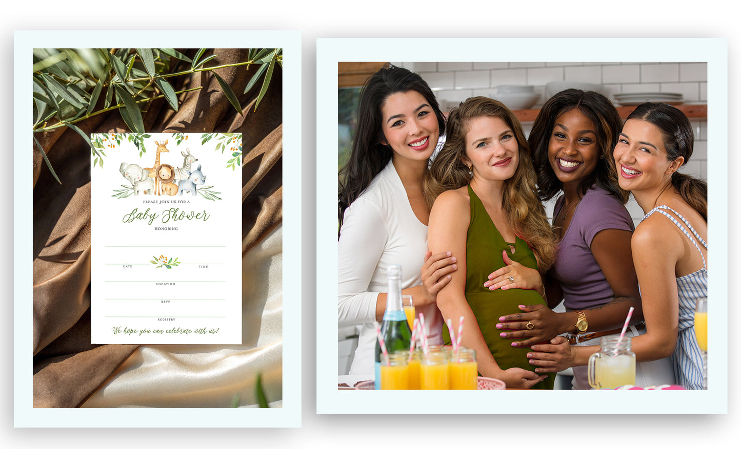 Safari Animals Baby Shower Invitations • SET of 25