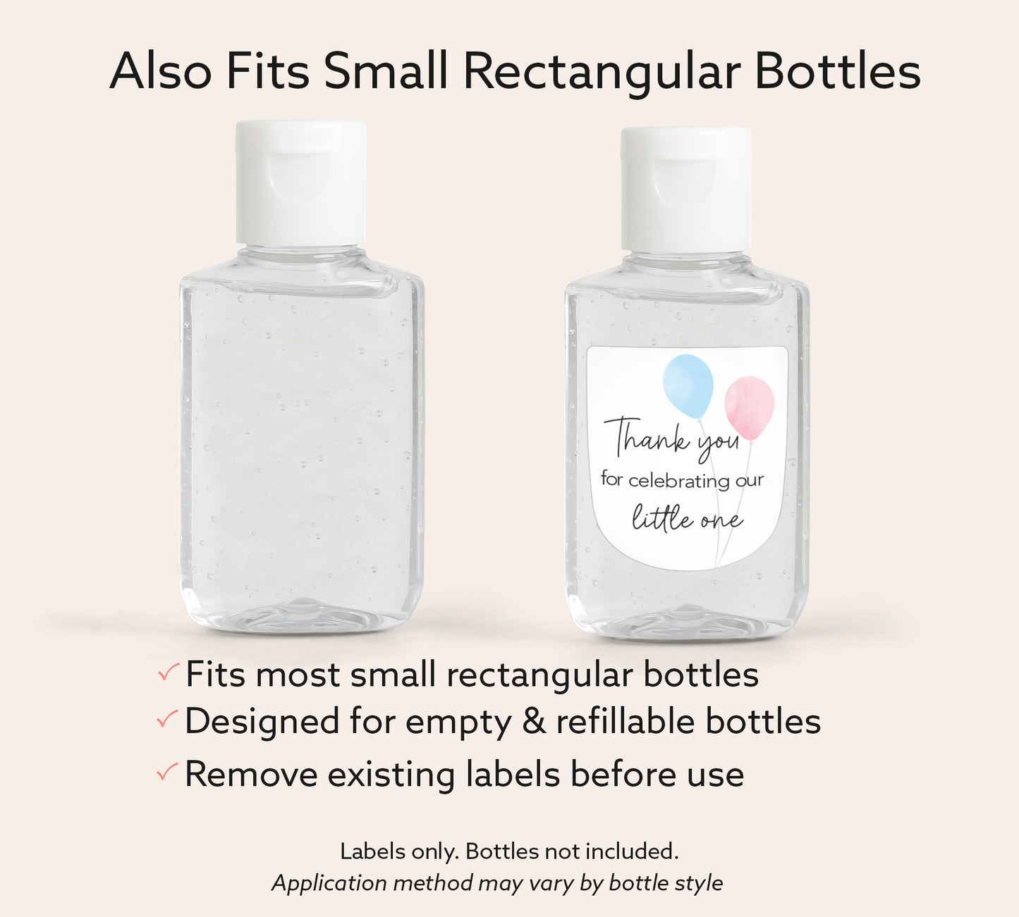 30 Pack PocketBac 1 oz Mini Hand Sanitizer Labels for Gender Baby Little One Reveal Favor