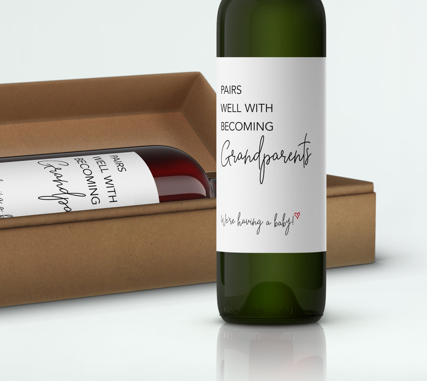 Pairs Well With Becoming Grandparents Pregnancy Announcement Wine Labels