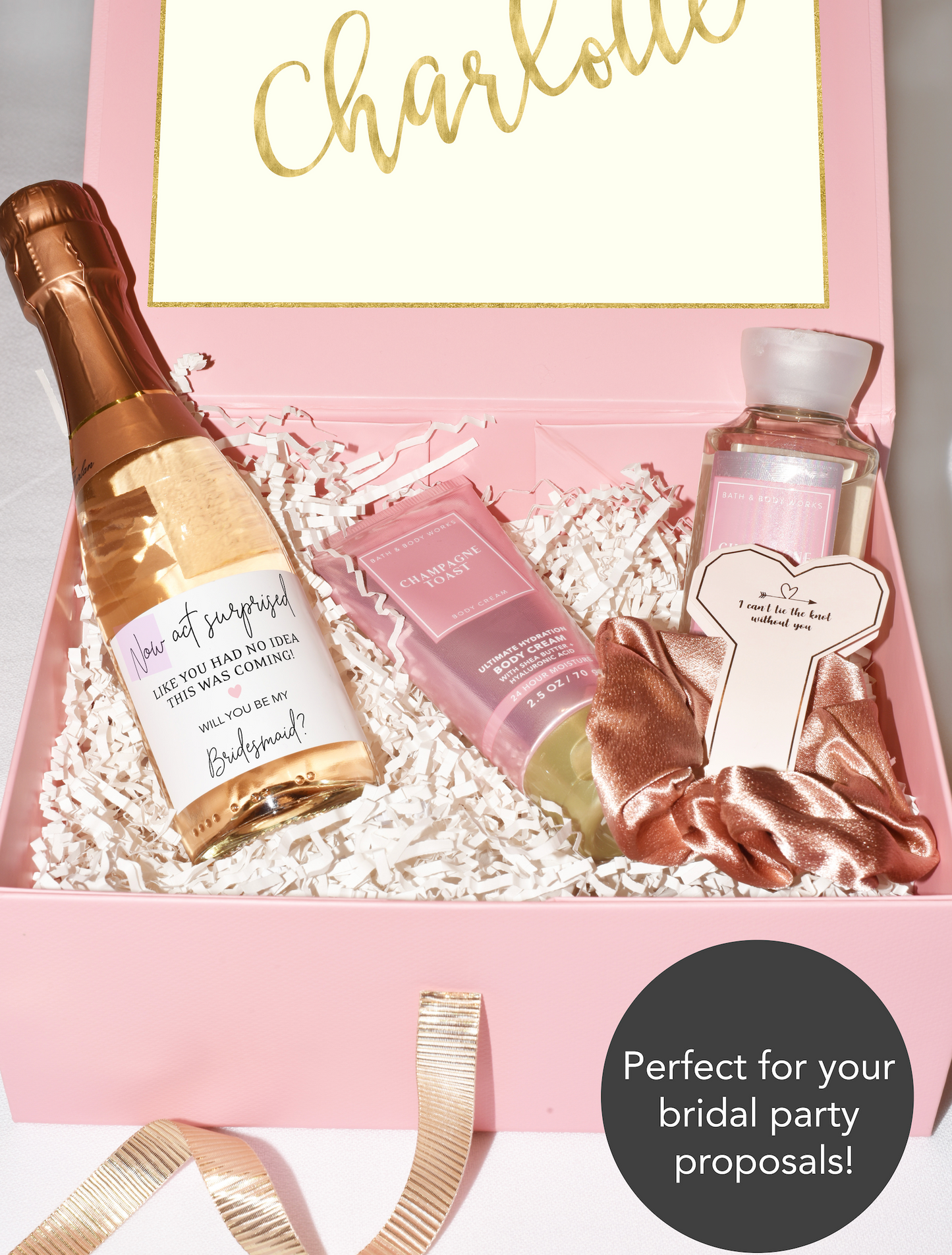 Now Act Surprised, Will You Be My Bridesmaid Mini Champagne Labels • Bridesmaid Proposal, Maid / Matron of Honor Ask • SET of 10