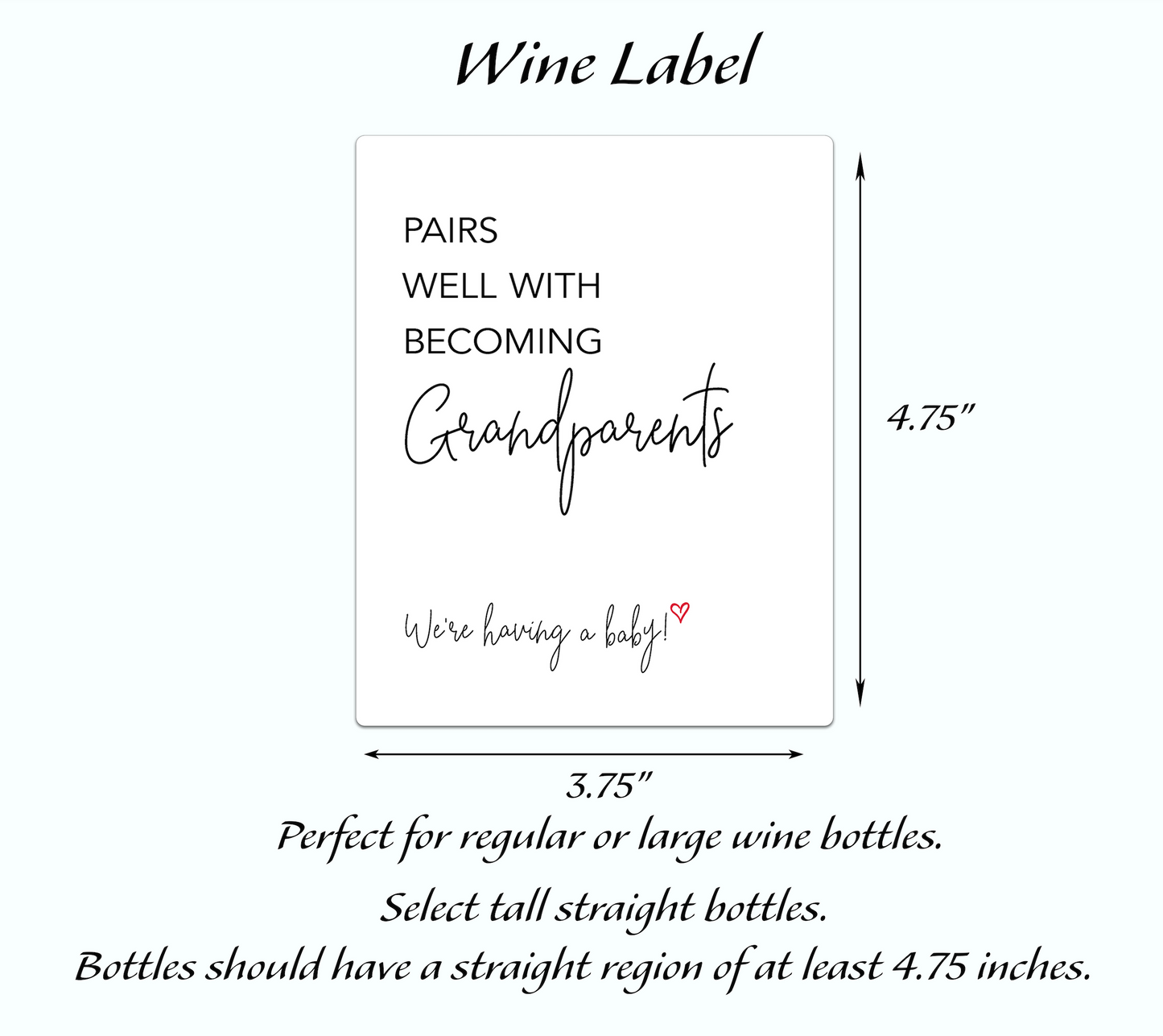 Pairs Well With Becoming Grandparents Pregnancy Announcement Wine Labels