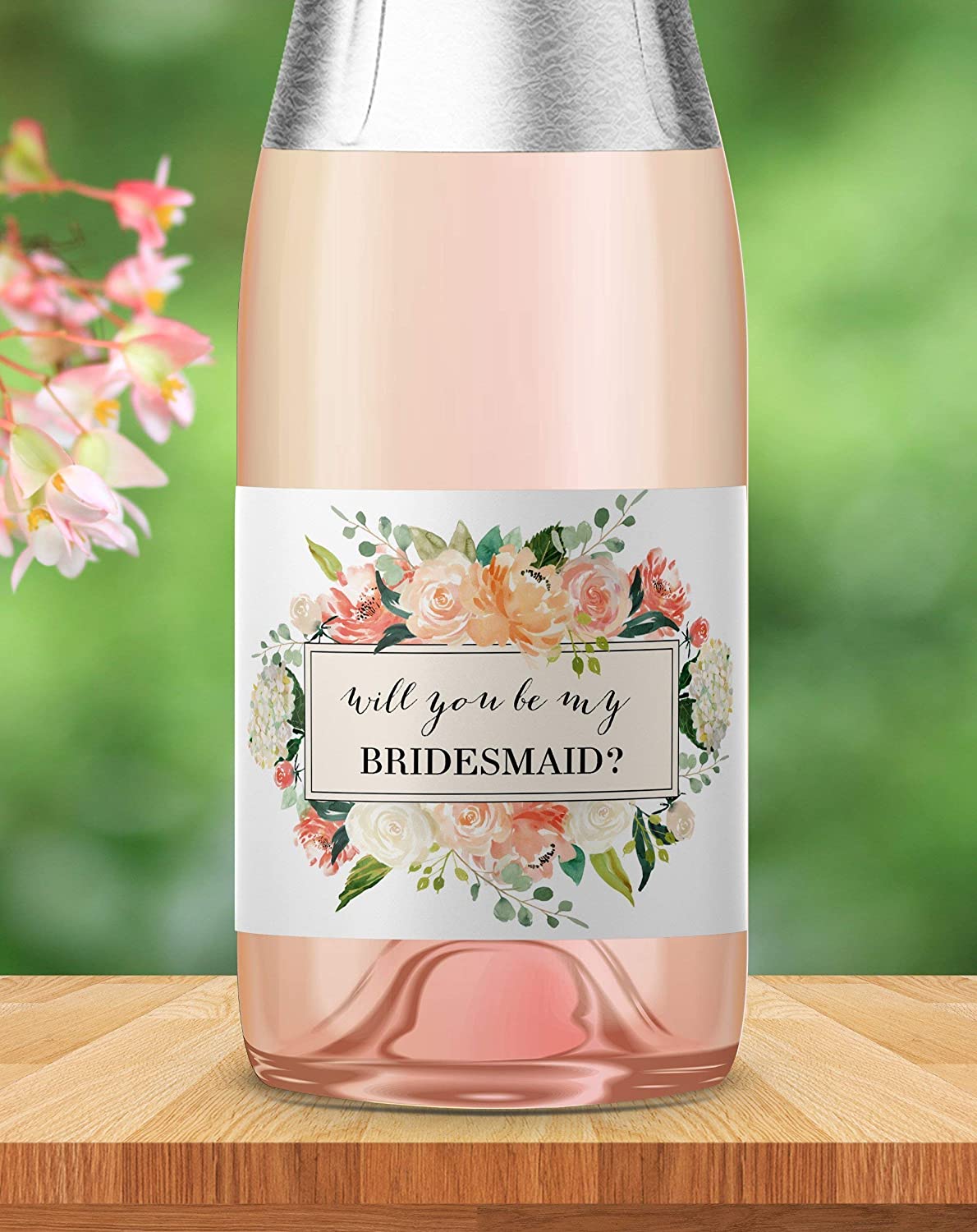 Will You Be My Bridesmaid Mini Champagne Labels • Bridesmaid Proposal, Maid / Matron of Honor Ask • SET of 14