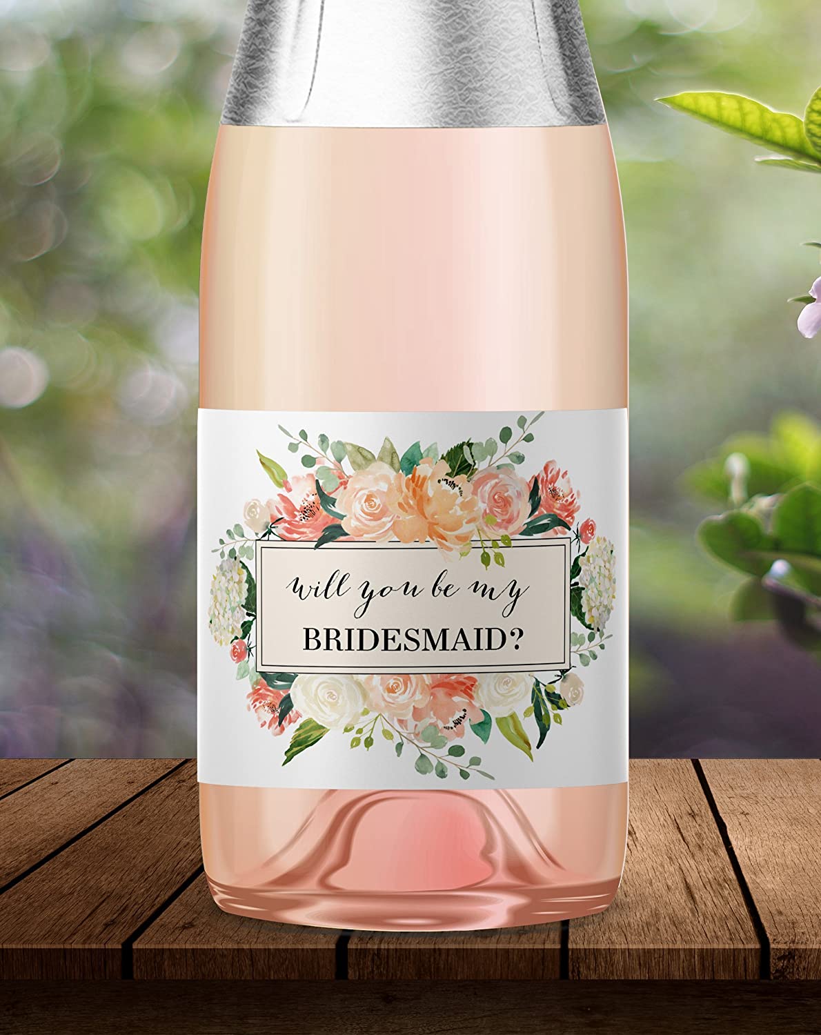 Will You Be My Bridesmaid Mini Champagne Labels • Bridesmaid Proposal, Maid / Matron of Honor Ask • SET of 14