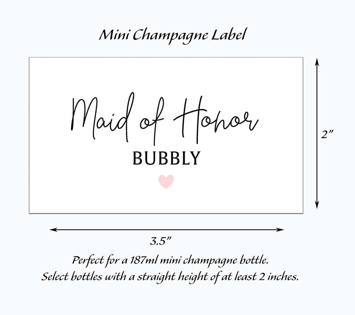 Will You Be My Bridesmaid Mini Champagne Labels • Bridesmaid Proposal, Maid / Matron of Honor Ask • SET of 10