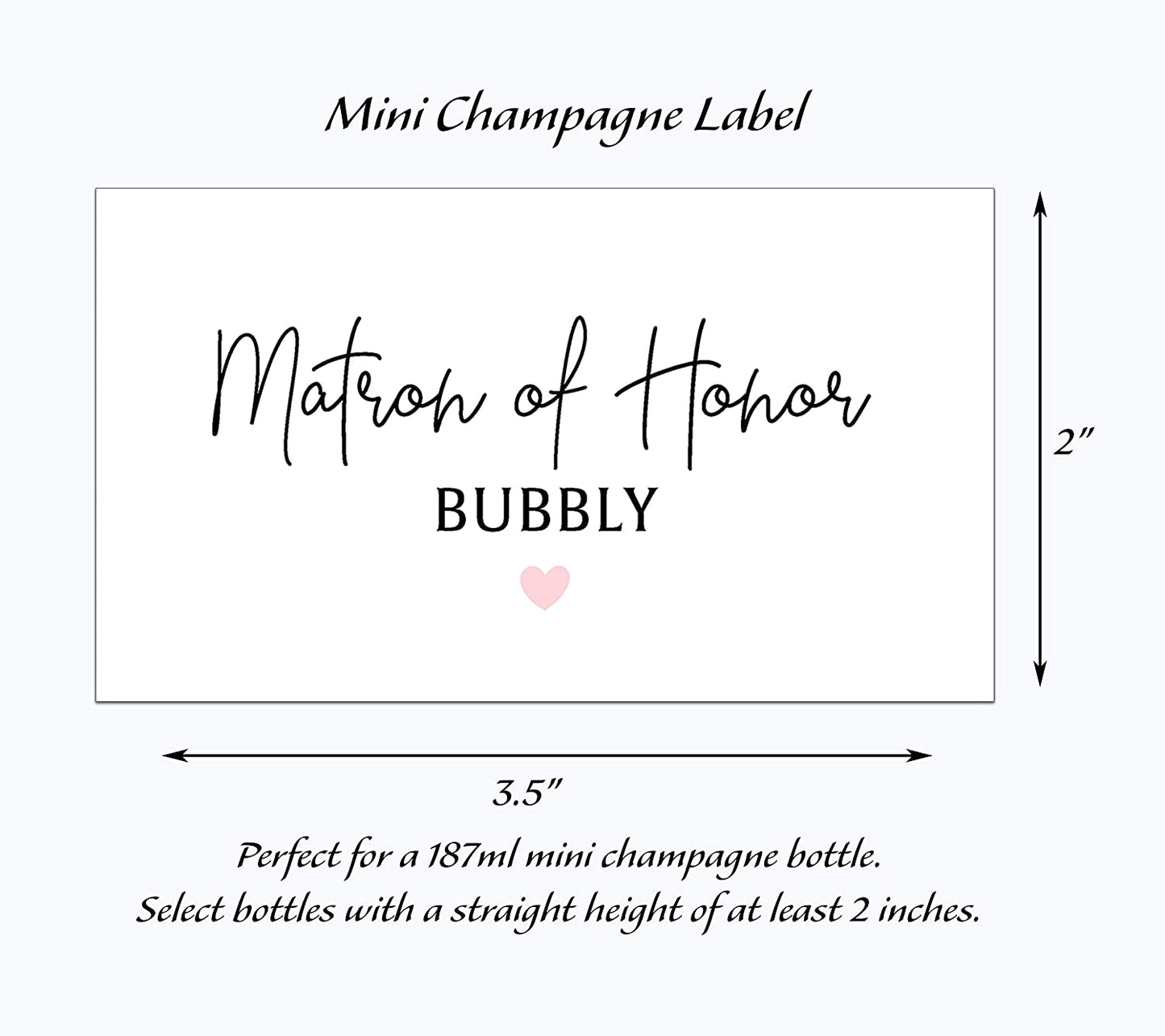 Will You Be My Bridesmaid Mini Champagne Labels • Bridesmaid Proposal, Maid / Matron of Honor Ask • SET of 10