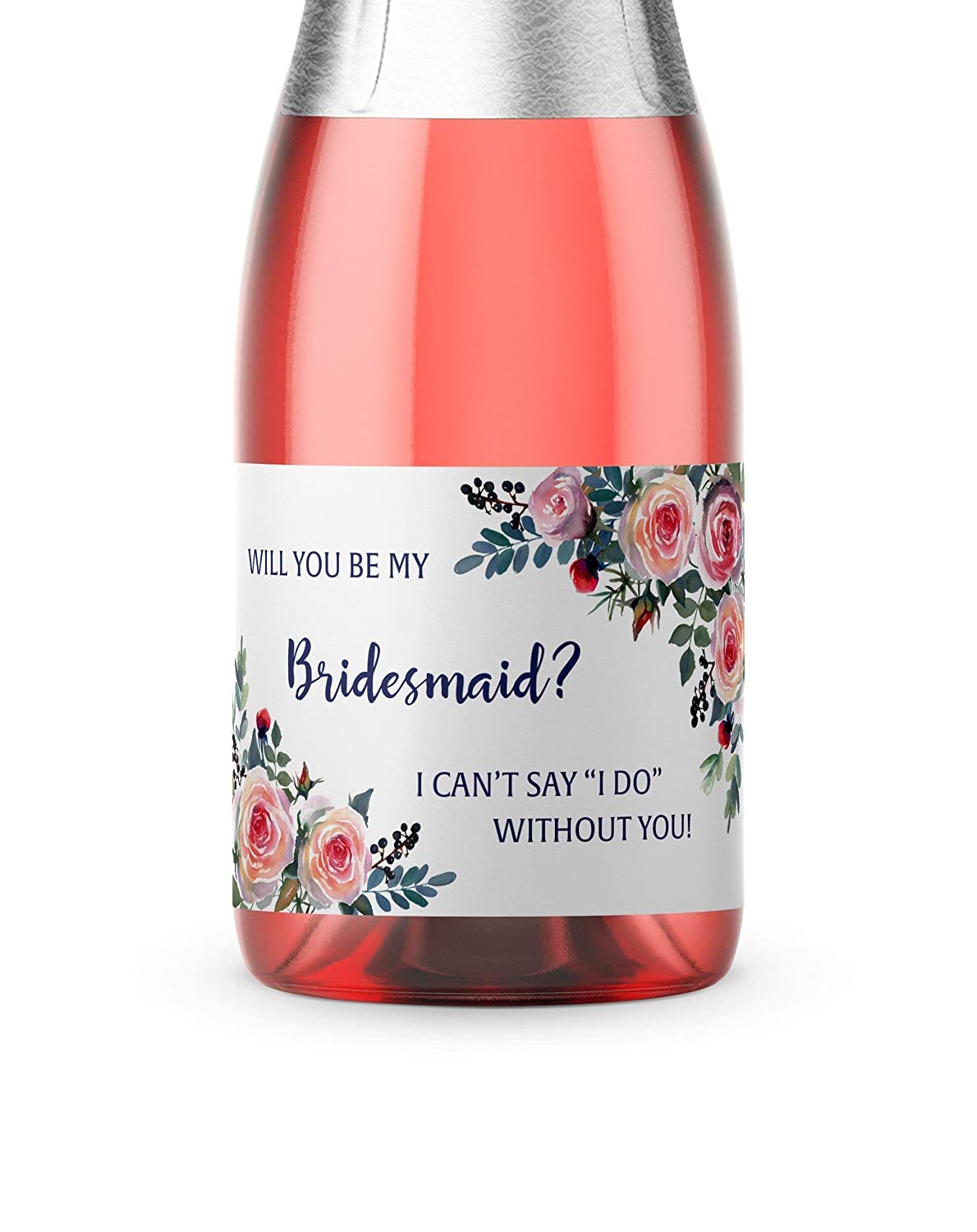 Will You Be My Bridesmaid Mini Champagne Labels • Bridesmaid Proposal, Maid / Matron of Honor Ask • SET of 12