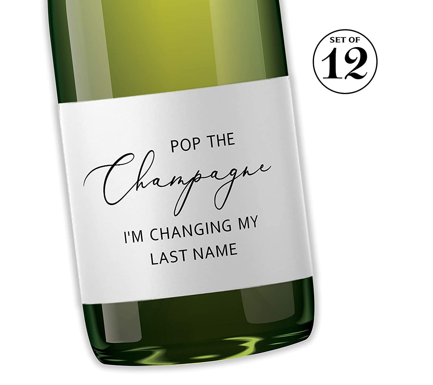 Pop The Champagne • Bachelorette Party, Bridal Shower Mini Champagne Labels • SET of 12