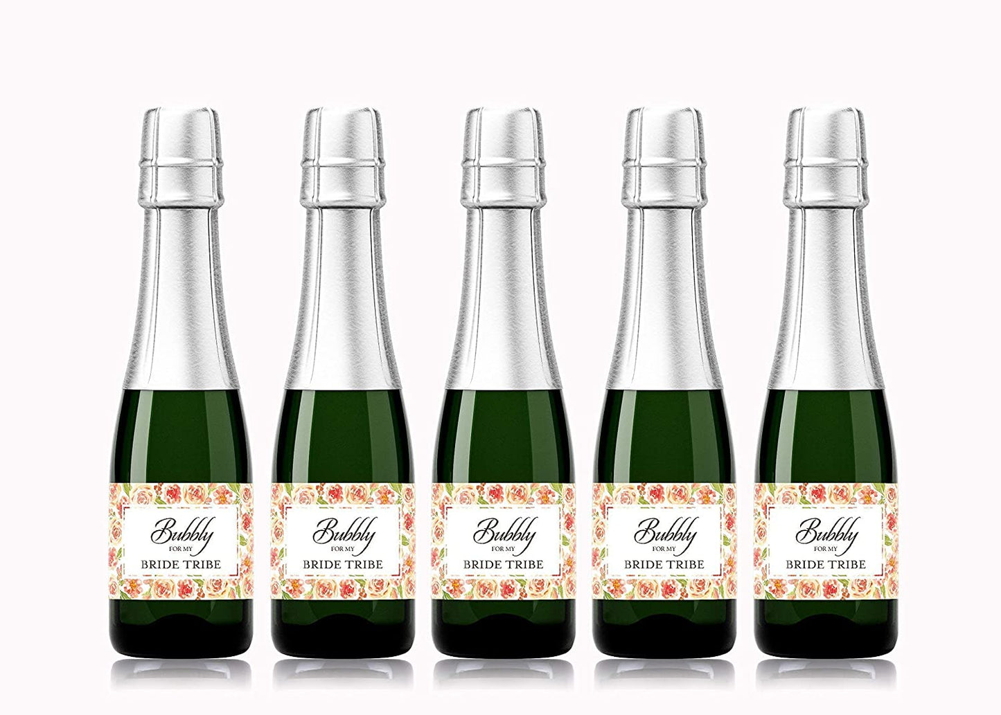 Bride Tribe Bubbly • Bachelorette Party, Bridal Shower Mini Champagne Labels • SET of 12