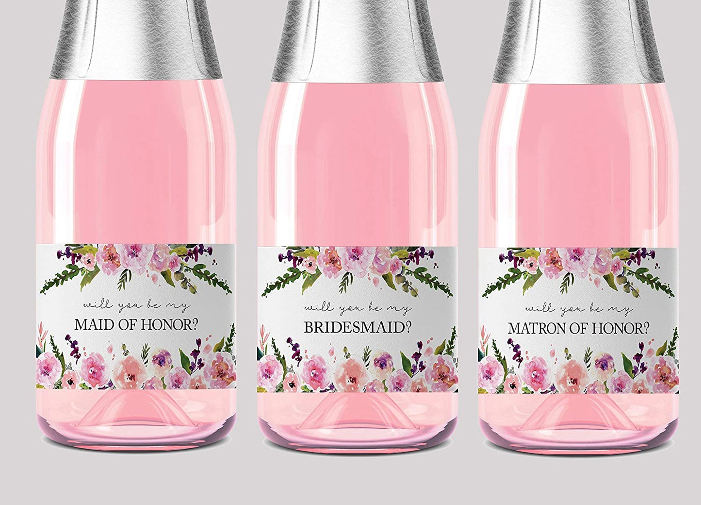 Will You Be My Bridesmaid Mini Champagne Labels • Bridesmaid Proposal, Maid / Matron of Honor Ask • SET of 8
