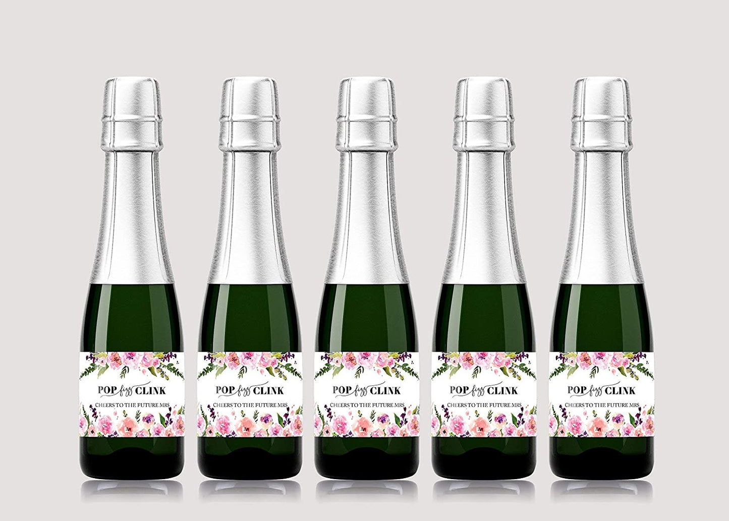 Cheers To The Future Mrs • Pop Fizz Clink! • Bachelorette Party, Bridal Shower Mini Champagne Labels • SET of 12