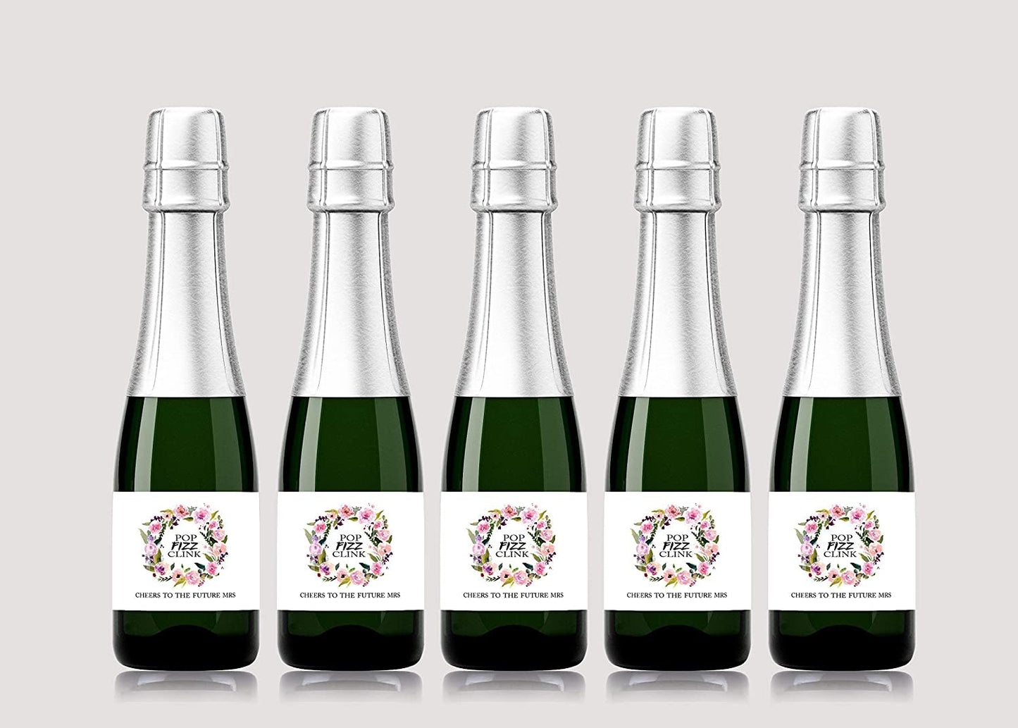 Cheers To The Future Mrs • Pop Fizz Clink! • Bachelorette Party, Bridal Shower Mini Champagne Labels • SET of 12