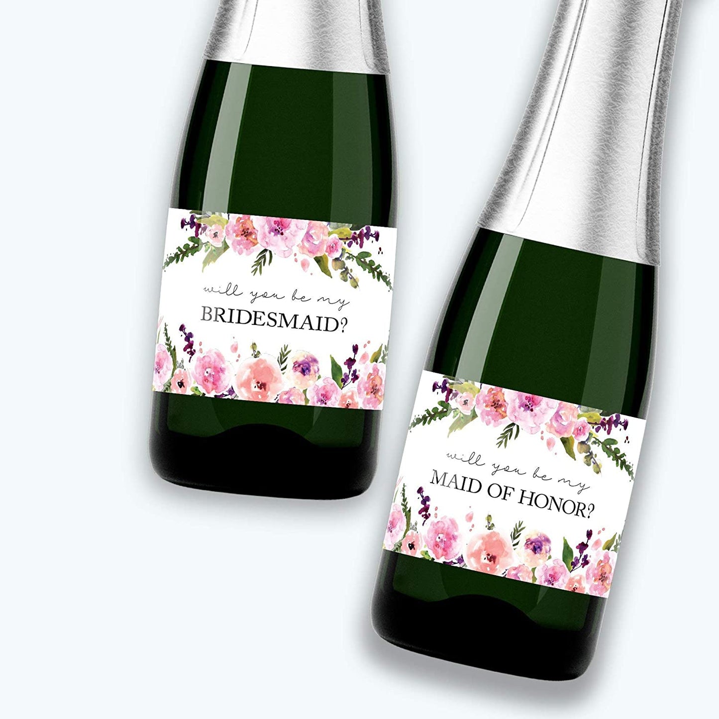 Will You Be My Bridesmaid Mini Champagne Labels • Bridesmaid Proposal, Maid / Matron of Honor Ask • SET of 8