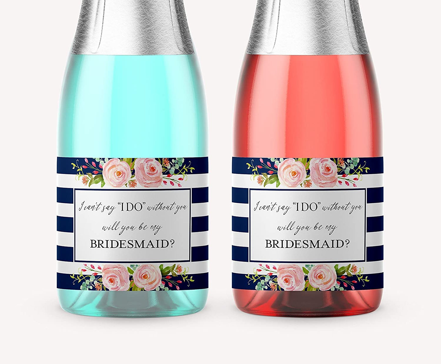 Will You Be My Bridesmaid Mini Champagne Labels • Bridesmaid Proposal, Maid / Matron of Honor Ask • 8 DIFFERENT Colors • SET of 14