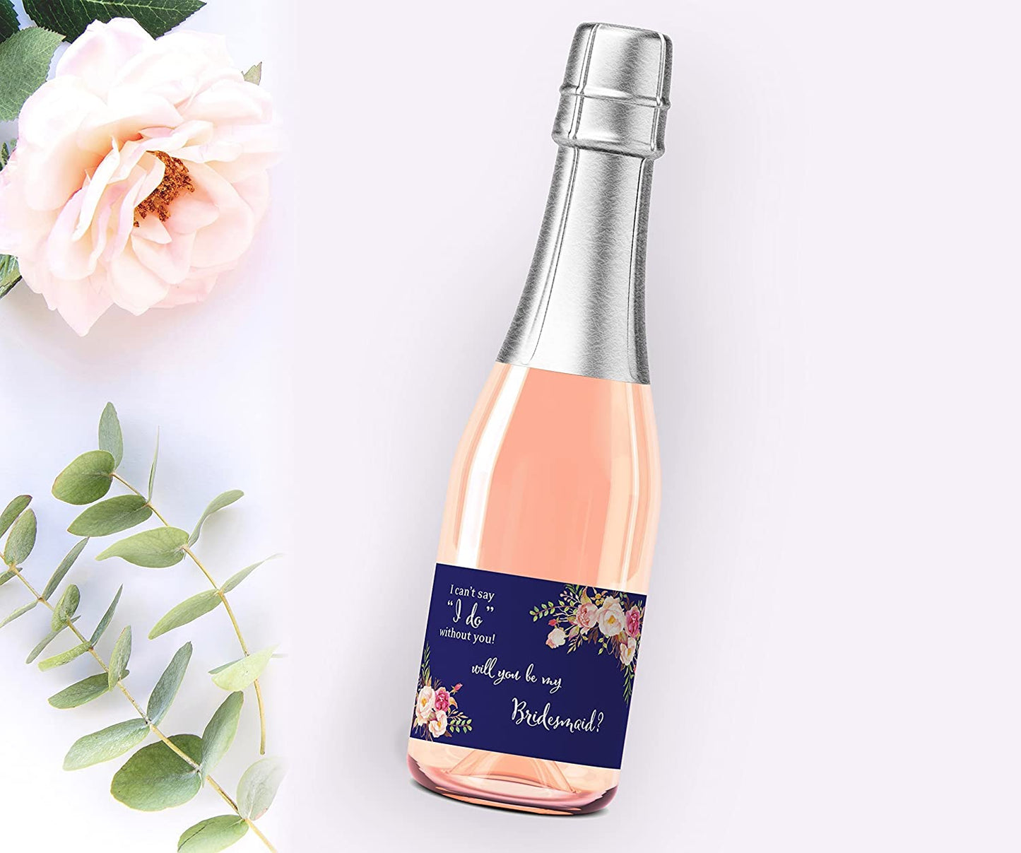 Will You Be My Bridesmaid Mini Champagne Labels • Bridesmaid Proposal, Maid / Matron of Honor Ask • SET of 10