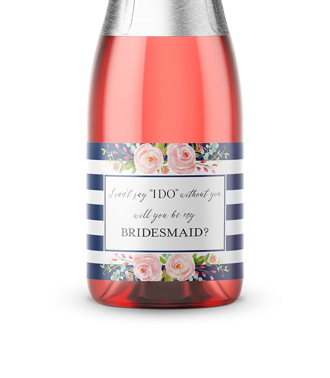 Will You Be My Bridesmaid Mini Champagne Labels • Bridesmaid Proposal, Maid / Matron of Honor Ask • 8 DIFFERENT Colors • SET of 14
