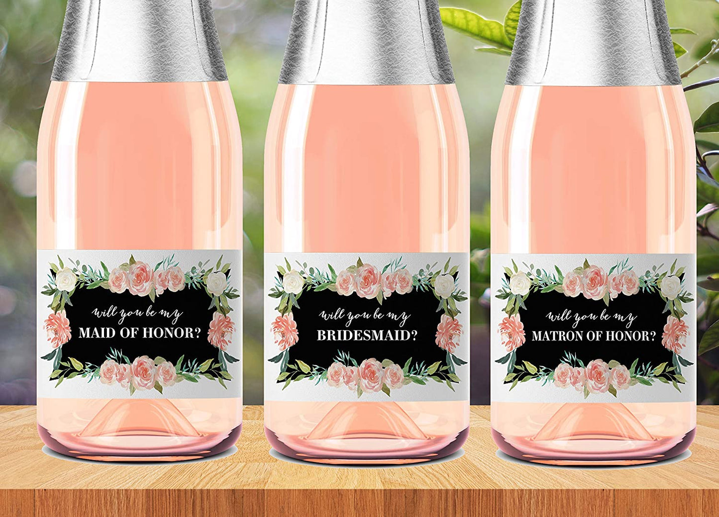 Will You Be My Bridesmaid Mini Champagne Labels • Bridesmaid Proposal, Maid / Matron of Honor Ask • SET of 10