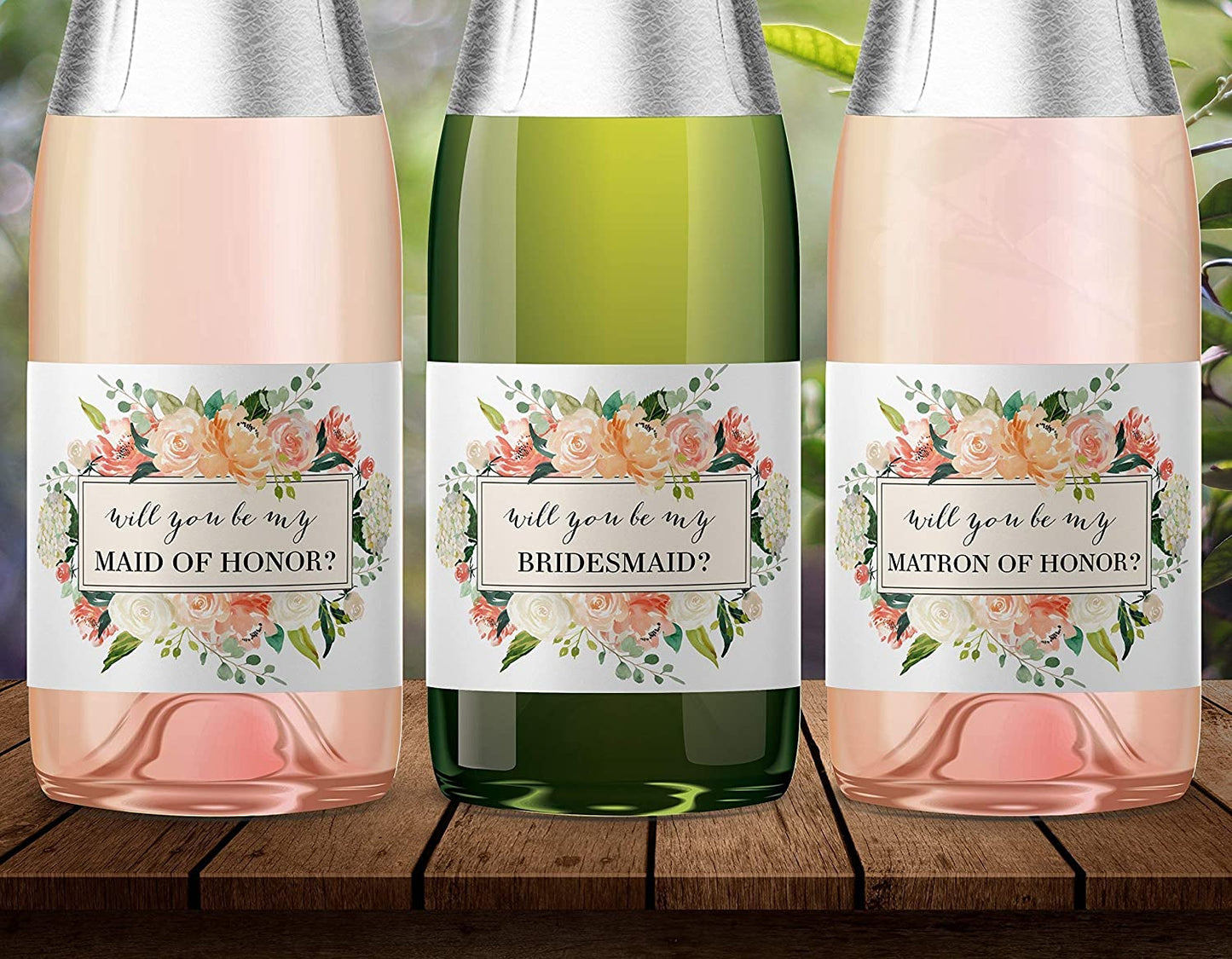 Will You Be My Bridesmaid Mini Champagne Labels • Bridesmaid Proposal, Maid / Matron of Honor Ask • SET of 8