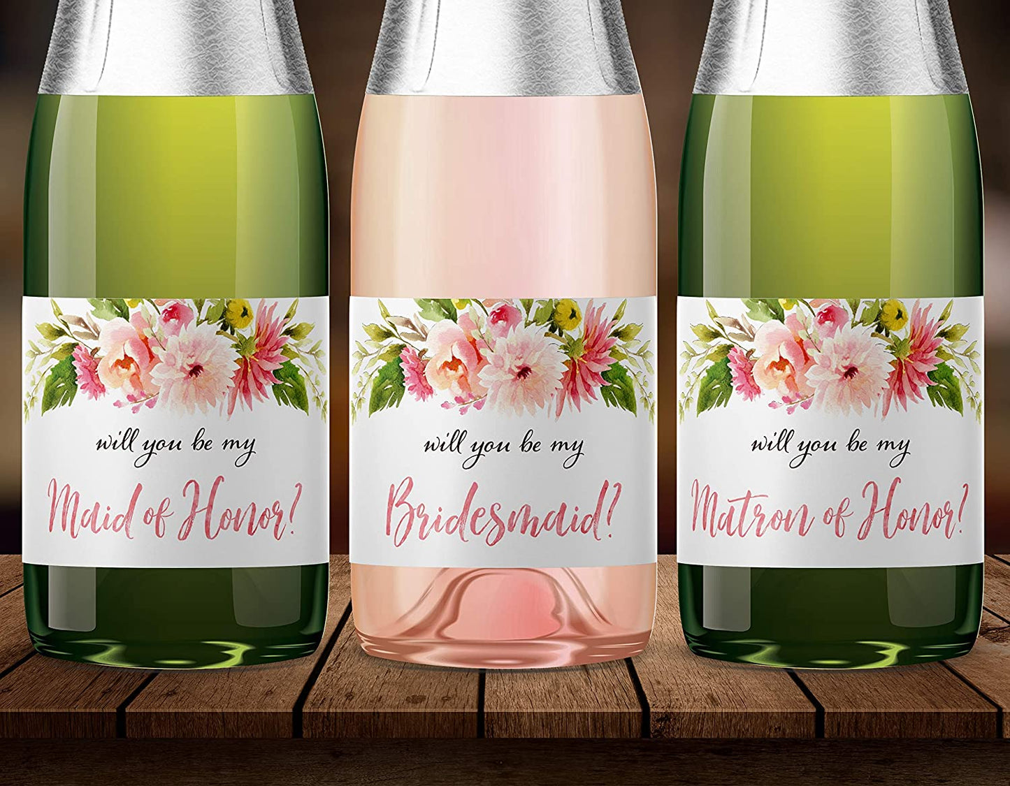 Will You Be My Bridesmaid Mini Champagne Labels • Bridesmaid Proposal, Maid / Matron of Honor Ask • SET of 10