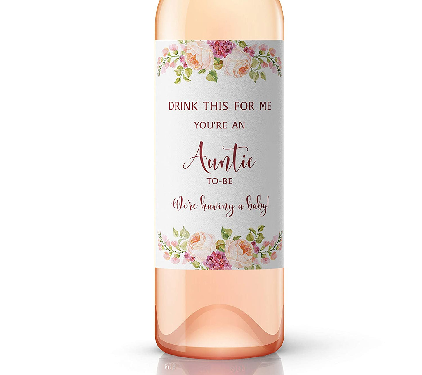 Drink This For Me - You're An Auntie-To-Be Wine Labels • Pregnancy Announcement • SET of 5