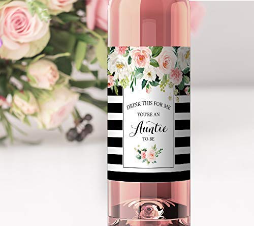 Drink This For Me - You're An Auntie-To-Be Wine Labels • Pregnancy Announcement • SET of 5