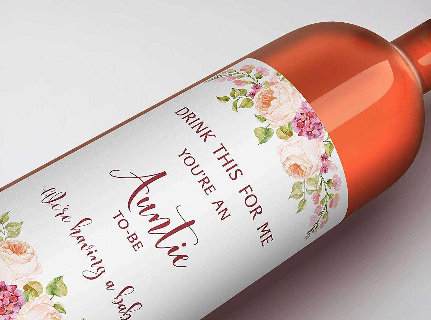 Drink This For Me - You're An Auntie-To-Be Wine Labels • Pregnancy Announcement • SET of 5