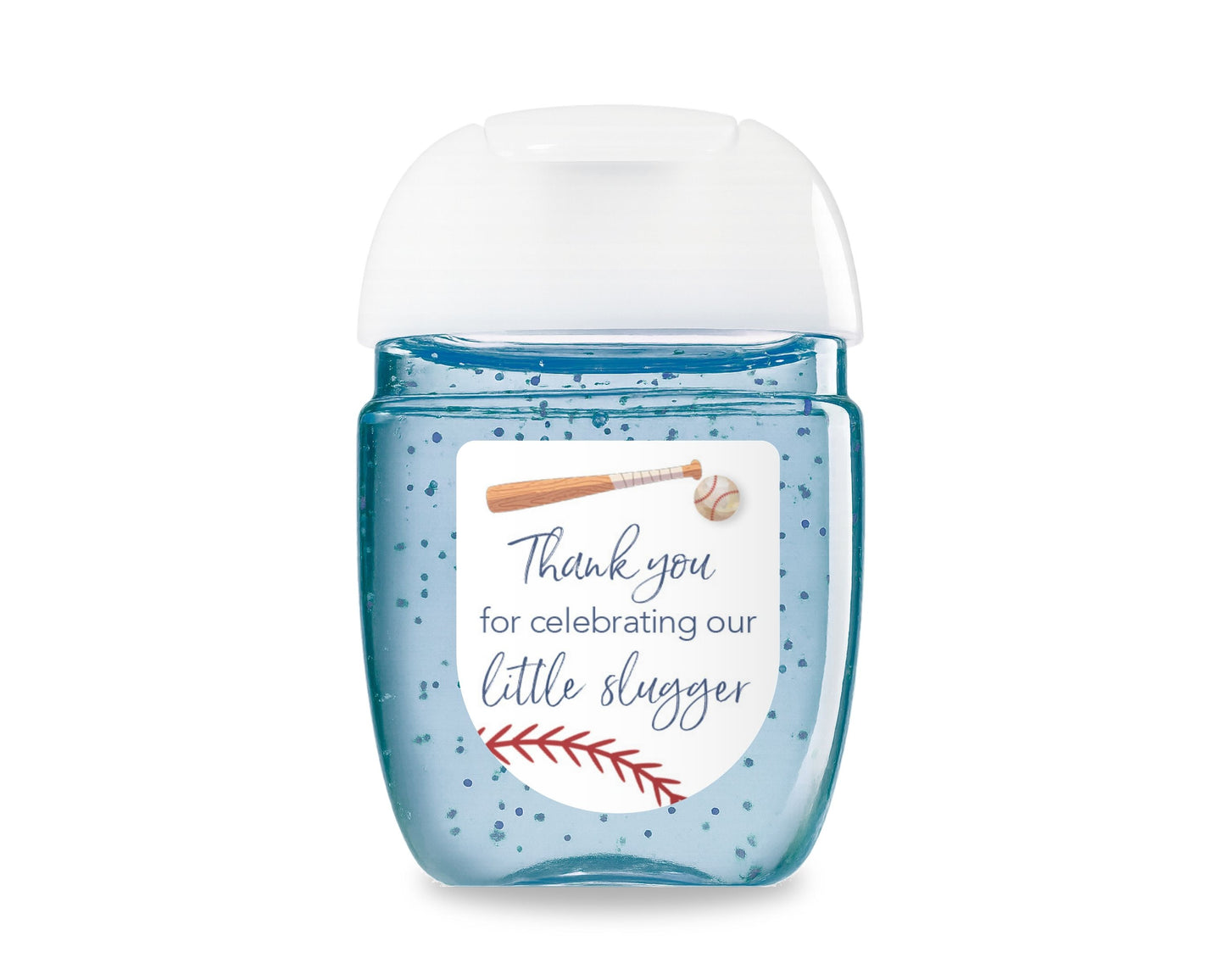 30 Pack PocketBac 1 oz Mini Hand Sanitizer Labels for Baseball Baby Shower