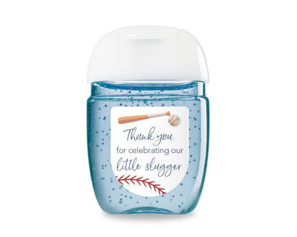 30 Pack PocketBac 1 oz Mini Hand Sanitizer Labels for Baseball Baby Shower