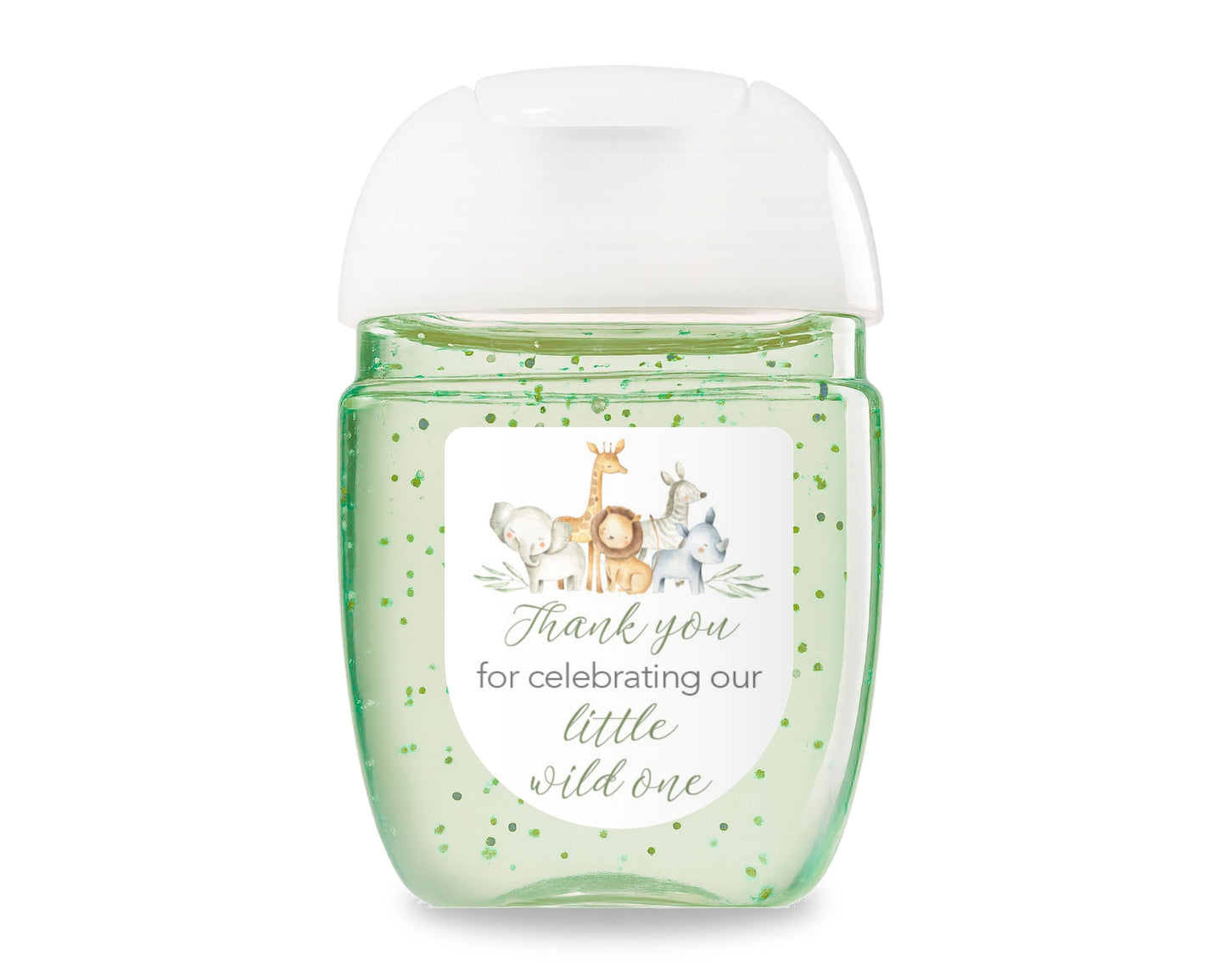 30 Pack PocketBac 1 oz Mini Hand Sanitizer Labels for Gender Neutral Baby Shower