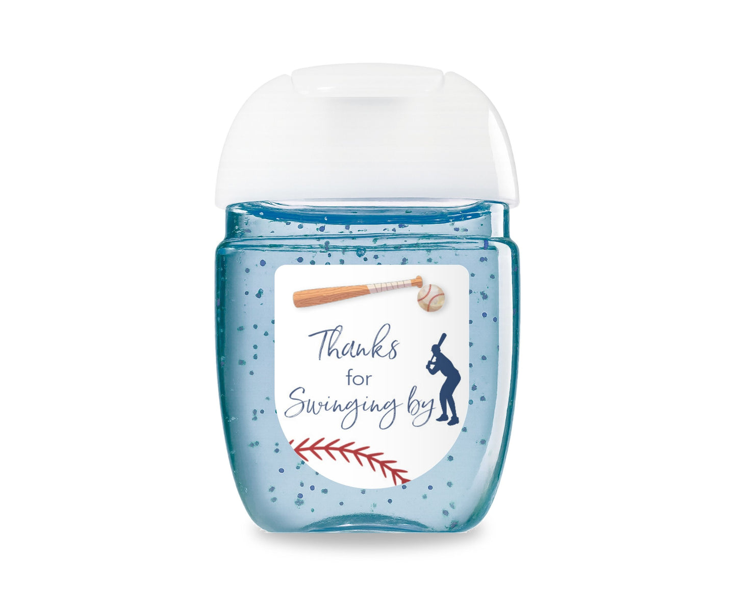 60 Pack PocketBac 1 oz Mini Hand Sanitizer Labels for BaseBall Baby Shower, First Birthday & Sports Theme Party Favors