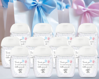 30 Pack PocketBac 1 oz Mini Hand Sanitizer Labels for Gender Baby Reveal Favor