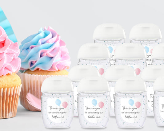 30 Pack PocketBac 1 oz Mini Hand Sanitizer Labels for Gender Baby Little One Reveal Favor