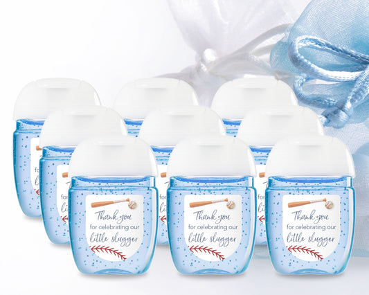 30 Pack PocketBac 1 oz Mini Hand Sanitizer Labels for Baseball Baby Shower