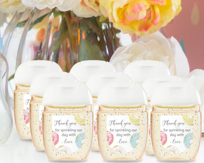 30 Pack PocketBac 1 oz Mini Hand Sanitizer Labels for Gender Neutral Love Donut Theme Baby Shower