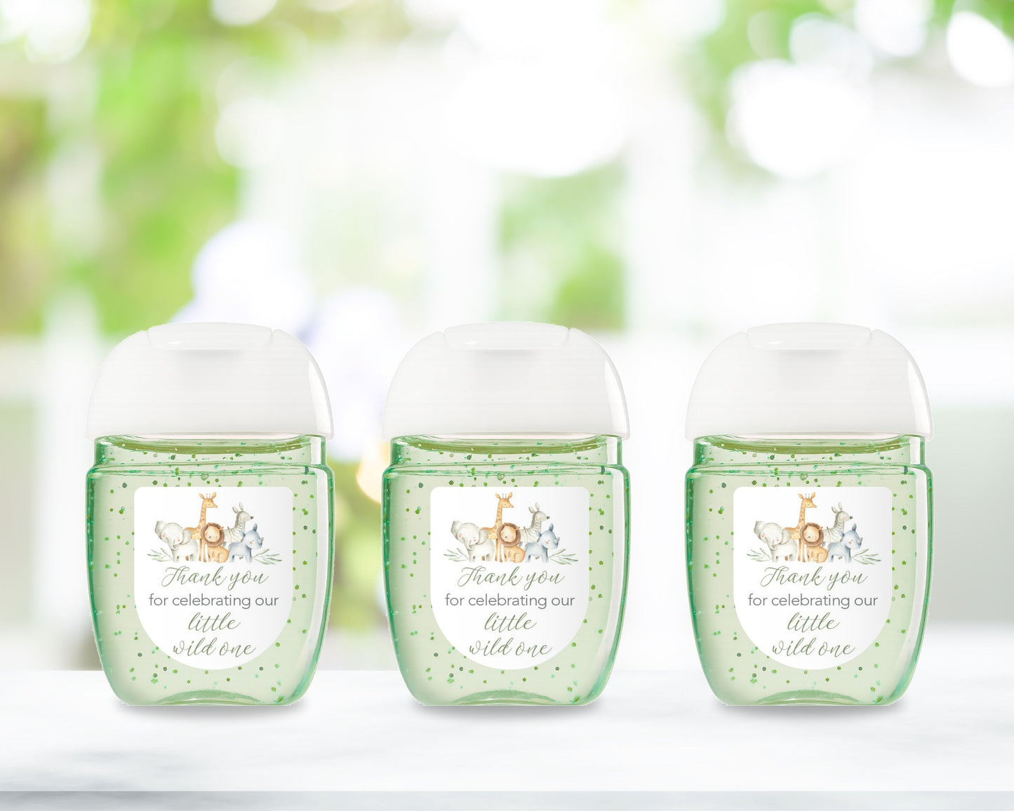 30 Pack PocketBac 1 oz Mini Hand Sanitizer Labels for Gender Neutral Baby Shower