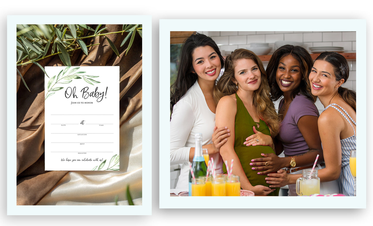 GREENERY Oh Baby! Baby Shower Invitations — Pack of 25