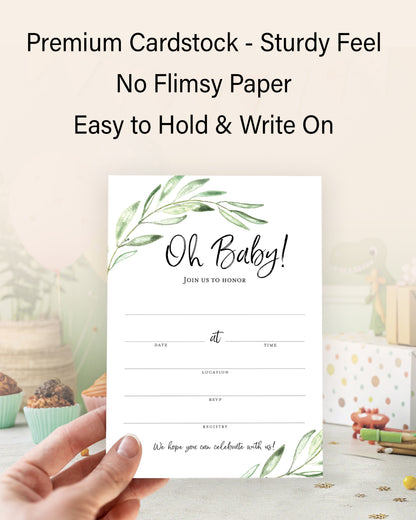 GREENERY Oh Baby! Baby Shower Invitations — Pack of 25
