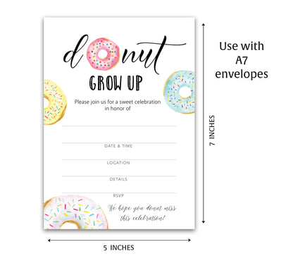Donut Kids Birthday Party Invitations — Pack of 25