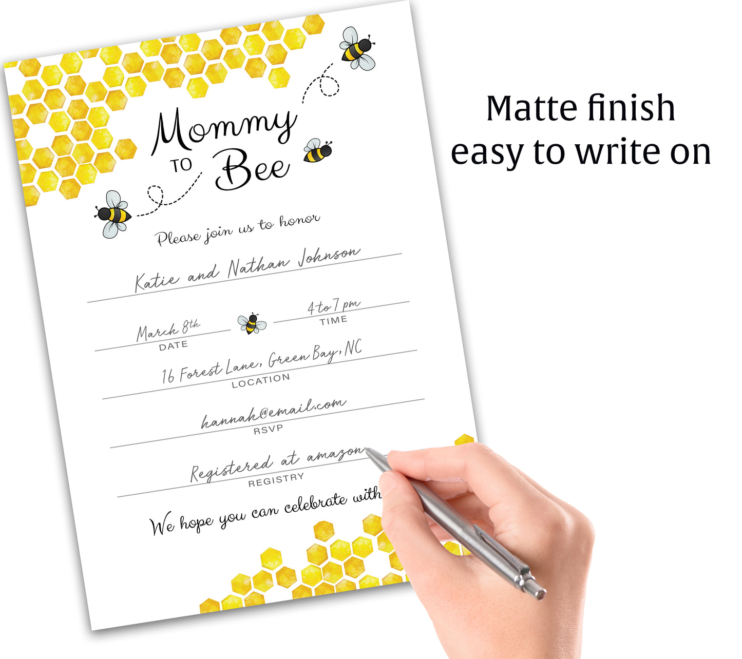 Bumble Bee Baby Shower INVITATIONS — Pack of 25