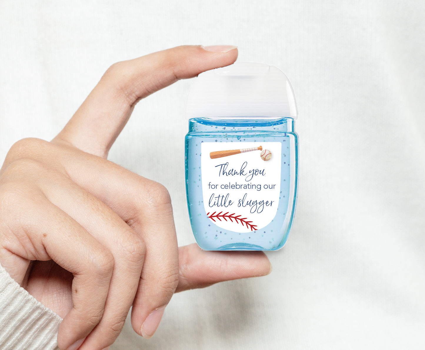 30 Pack PocketBac 1 oz Mini Hand Sanitizer Labels for Baseball Baby Shower