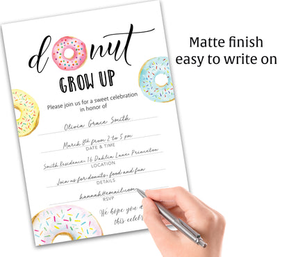 Donut Kids Birthday Party Invitations — Pack of 25