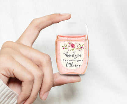 30 Pack PocketBac 1 oz Mini Hand Sanitizer Labels for It’s a Floral Garden Girl & Couples Shower