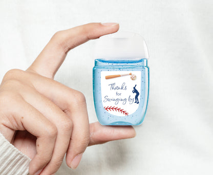 60 Pack PocketBac 1 oz Mini Hand Sanitizer Labels for BaseBall Baby Shower, First Birthday & Sports Theme Party Favors