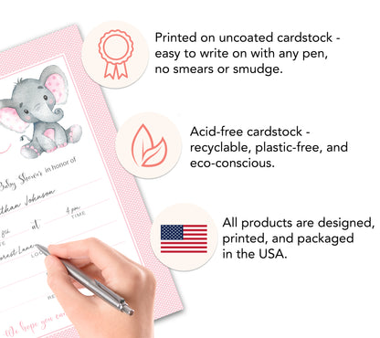 It's a Girl! • Pink Elephant Baby Shower Invitations • SET of 25