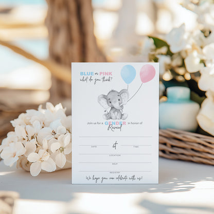 Gender Reveal Baby Shower Party Invitations — Pack of 25
