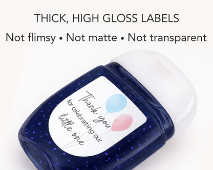 30 Pack PocketBac 1 oz Mini Hand Sanitizer Labels for Gender Baby Little One Reveal Favor