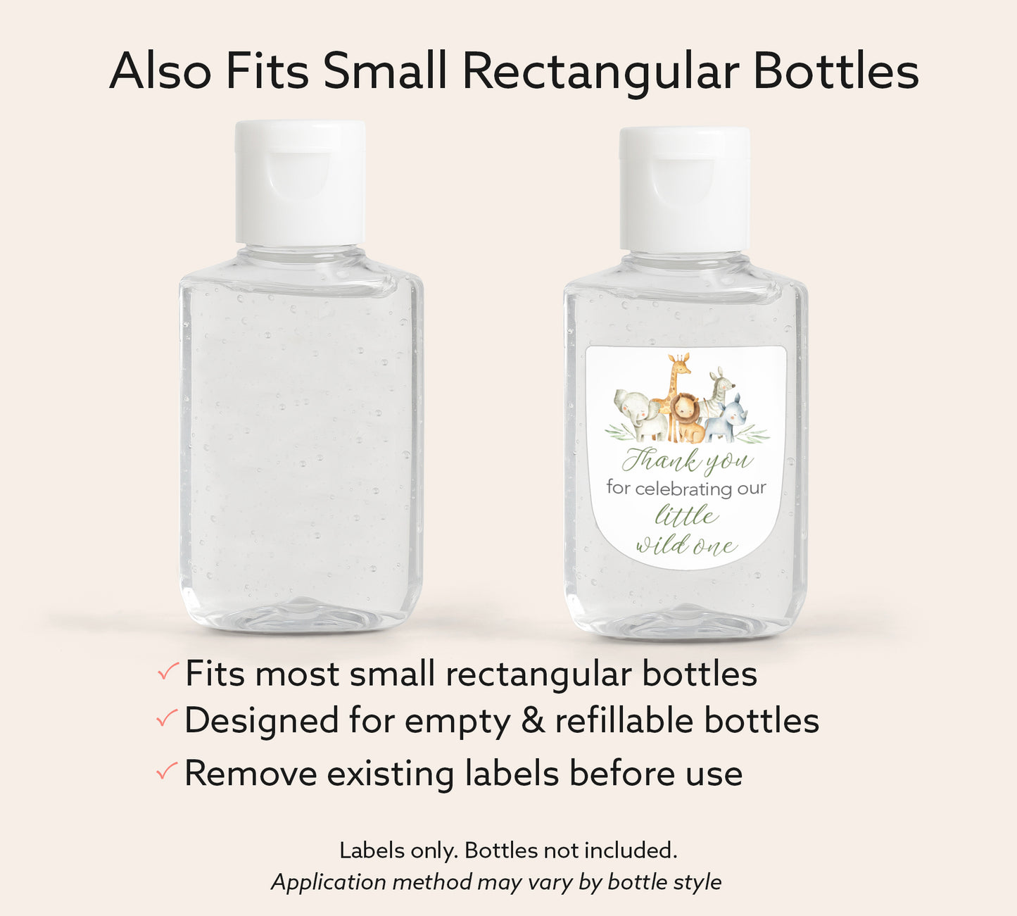 30 Pack PocketBac 1 oz Mini Hand Sanitizer Labels for Gender Neutral Baby Shower