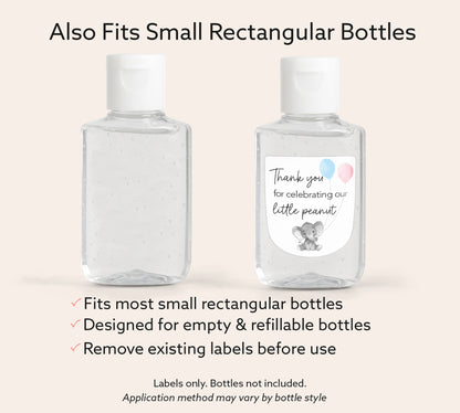 30 Pack PocketBac 1 oz Mini Hand Sanitizer Labels for Gender Baby Reveal Favor