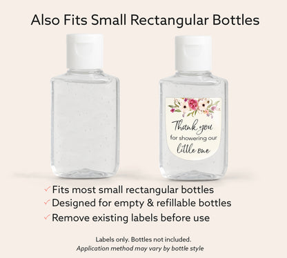 30 Pack PocketBac 1 oz Mini Hand Sanitizer Labels for It’s a Floral Garden Girl & Couples Shower