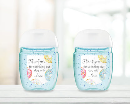 30 Pack PocketBac 1 oz Mini Hand Sanitizer Labels for Gender Neutral Love Donut Theme Baby Shower