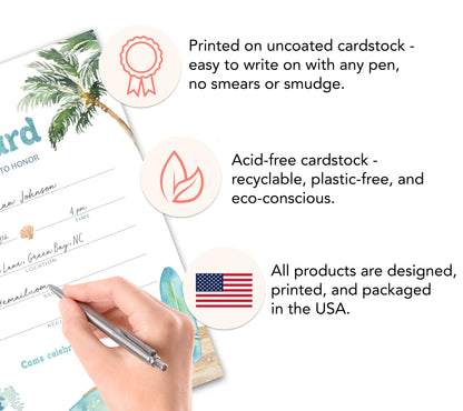 Baby on Board Surf Beach Theme Baby Shower Invitations • Pack of 25